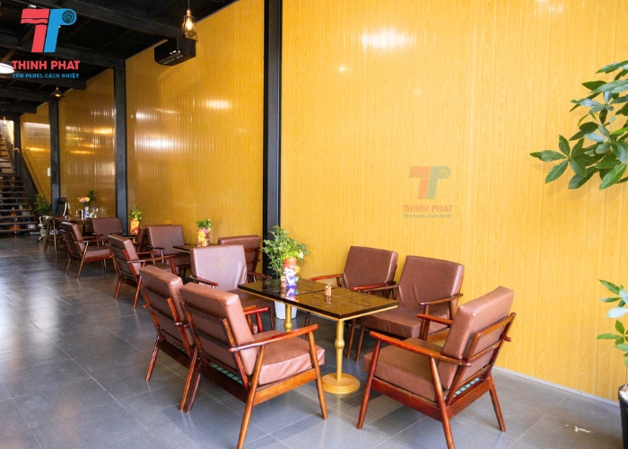 panel eps dùng làm quán cà phê