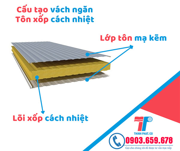 Báo giá vách ngăn tôn xốp cách nhiệt tại TP.HCM