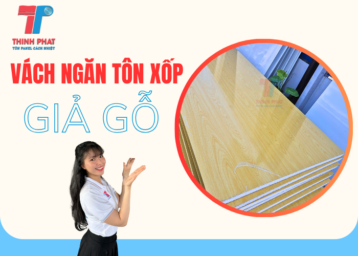 vách ngăn tôn xốp giả gỗ