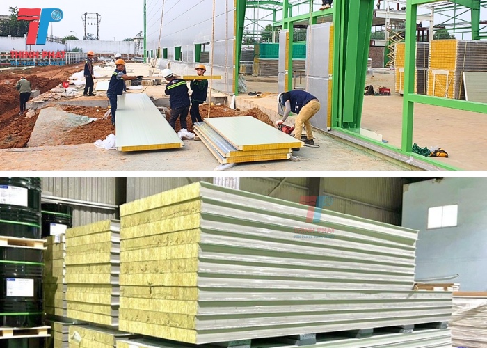 tấm cách nhiệt panel rockwool cho công trình chống cháy