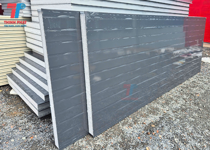 tấm panel eps cách nhiệt màu xám lông chuột bề mặt cán gân mờ