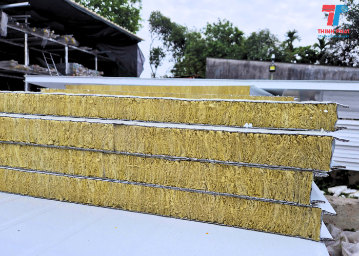 lõi panel bông khoáng rockwool cách âm dày 5cm
