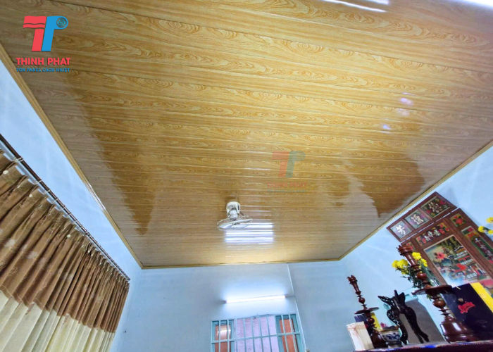 trần panel chống nóng eps màu vân gỗ