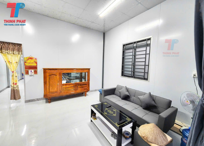 không gian phòng khách nhà lắp ghép panel Hậu Giang