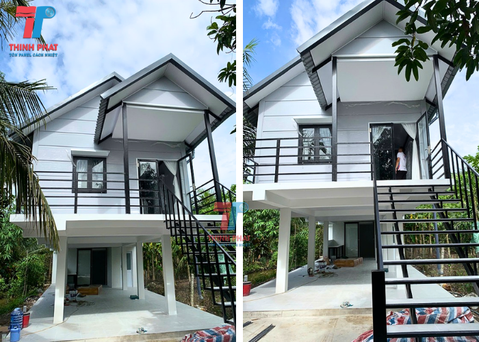 nhà sàn lắp ghép panel 15x5 thi công nhanh giá vật tư chỉ 70 triệu