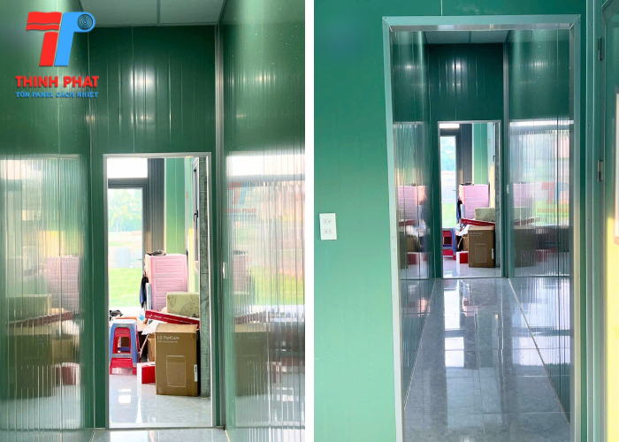 hành lang lối đi thông bên trong nhà lắp ghép panel tại Hóc Môn